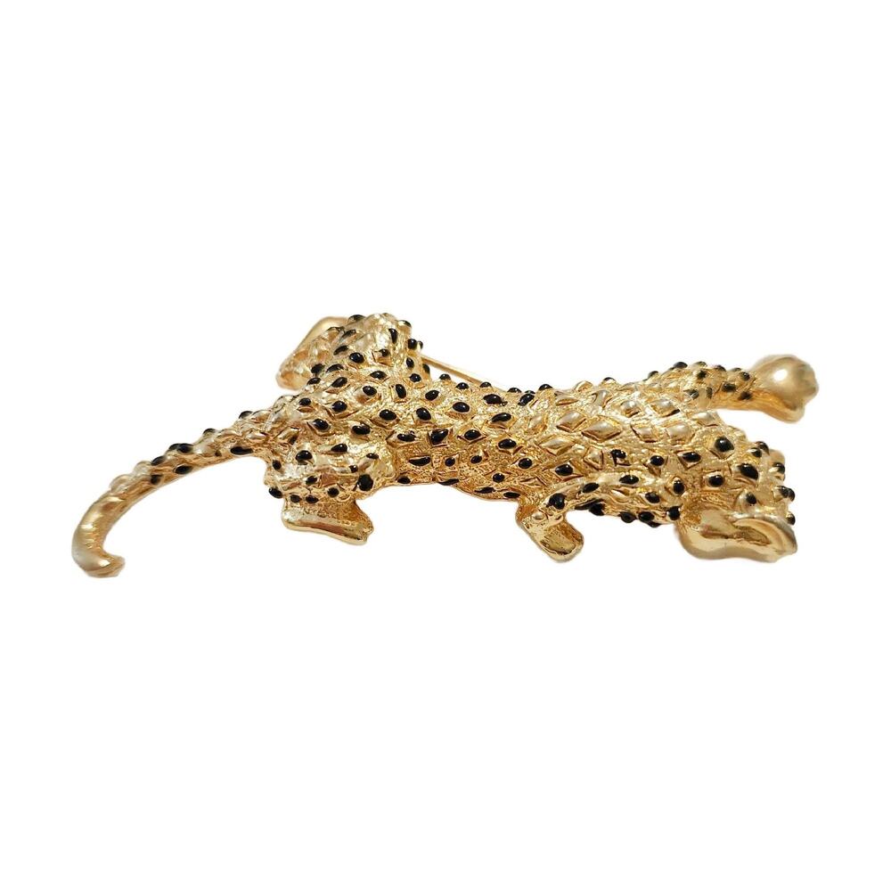 Art Deco Leopard Panther Brooch, 3" Long - Picture 7 of 9